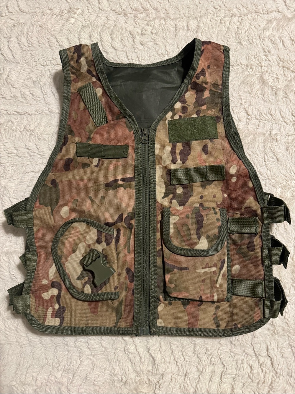 Kids Camo Tactical Utility Vest Adjustable Cargo Gorpcore Size S/M 6-8